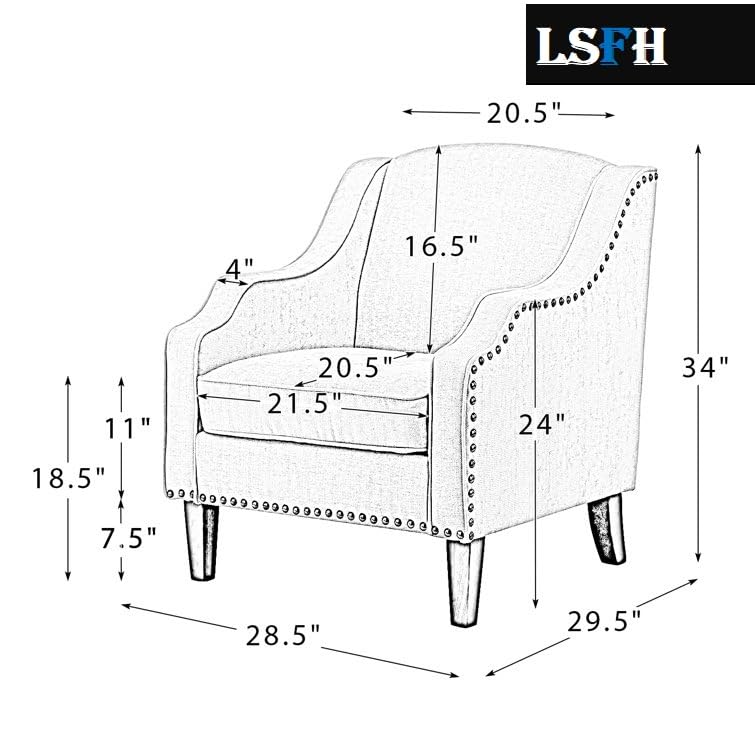 LSFH Unique Design True Innovations Aleithz Accent Chair, Armchair with Solid Sagwan Wooden Frame Single Sofa Chair for Small Apartments, Living Room or Bedroom (1 Chair, Yellow)