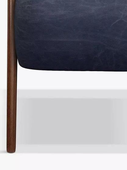 LSFH Unique Design True Innovations High Back Hendricks Leatherette Accent with Solid Sagwan Wooden Frame Single Sofa for Small Apartments, Living Room or Bedroom (Set of 2 Chairs, Blue)