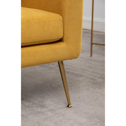 LSFH Unique Design True Innovations Florianaz Accent Chair, Armchair with Solid Sagwan Wooden Frame Single Sofa Chair for Small Apartments, Living Room or Bedroom (Set of 2 Chairs, Yellow)