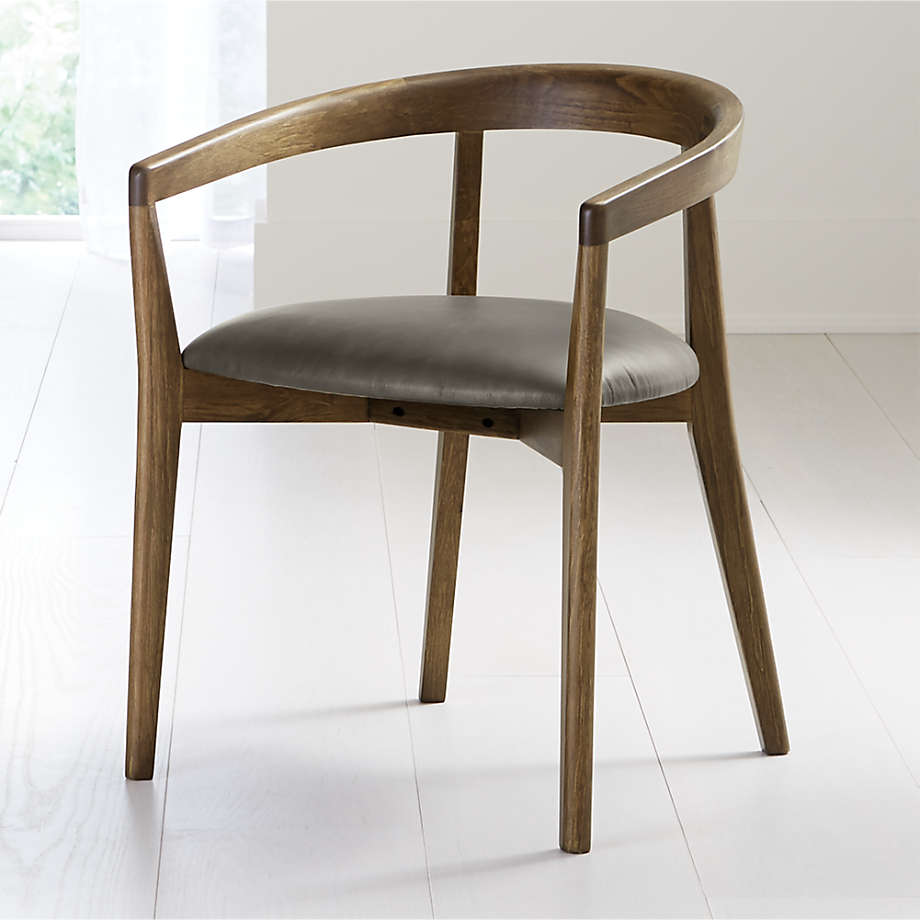 LSFH Unique Design Stone Round Back Dining Chair Accent Chair Armchair with Solid Sagwan Wooden Frame Single Sofa Chair for Small Apartments, Living Room or Bedroom (1 Chair, Grey)