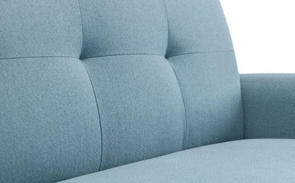 LSFH Unique Design True Innovations Wide Linen Fabric Accent Chair Armchair with Solid Sagwan Wooden Legs Single Sofa Chair for Small Apartments, Living Room or Bedroom (1 Chair, Blue)