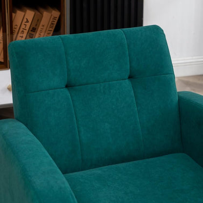 LSFH Unique Design True Innovations Florianaz Accent Chair, Armchair with Solid Sagwan Wooden Frame Single Sofa Chair for Small Apartments, Living Room or Bedroom (Set of 2 Chairs, Green)