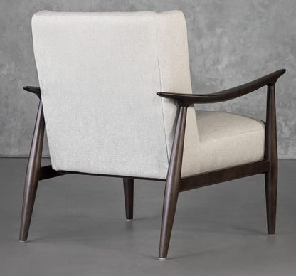LSFH Unique Design True Innovations Clifton Accent Chair Armchair with Solid Sagwan Wooden Frame Single Sofa Chair for Small Apartments, Living Room or Bedroom (Set of 2 Chairs, Off-White)