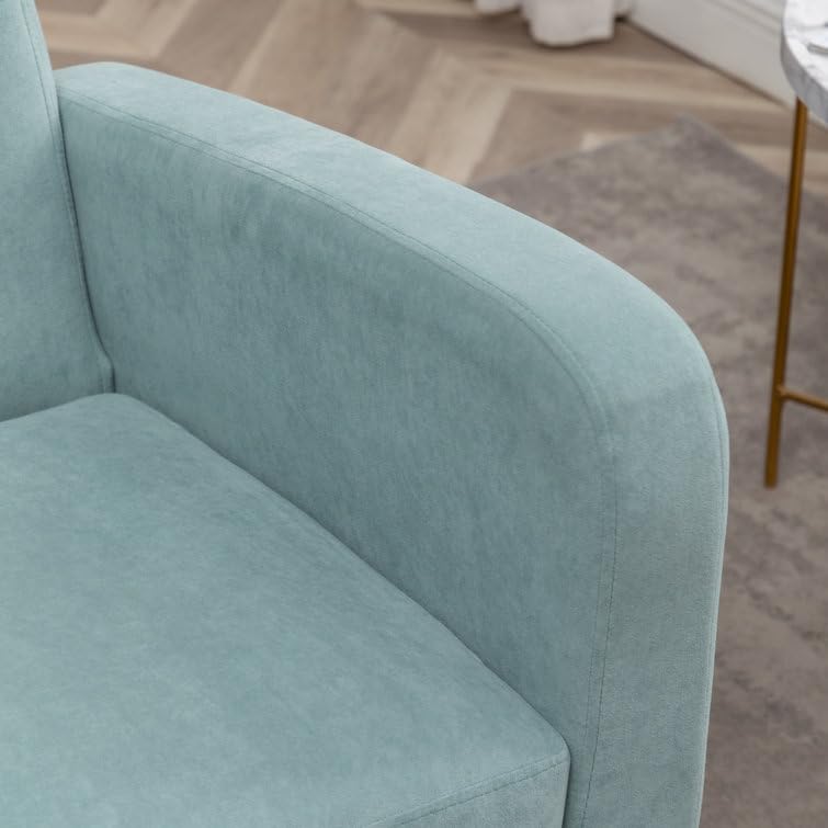LSFH Unique Design True Innovations Florianaz Accent Chair, Armchair with Solid Sagwan Wooden Frame Single Sofa Chair for Small Apartments, Living Room or Bedroom (1 Chair, Sky Blue)