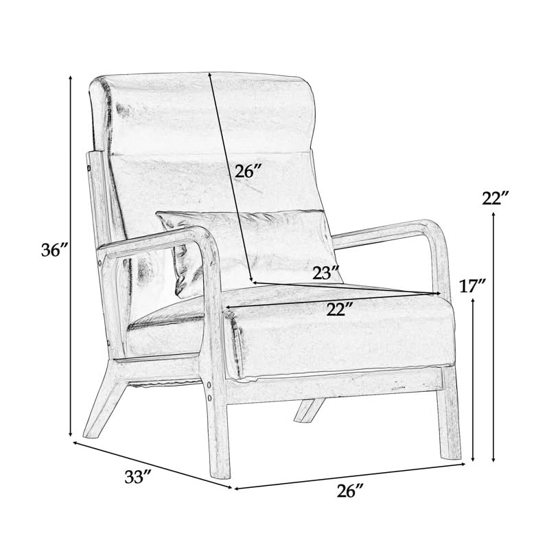 LSFH Unique Design Fabric Upholstered Vegaz Accent Chair with Solid Sagwan Wooden Frame Single Sofa Chair for Small Apartments, Living Room or Bedroom (1 Chair, Beige)