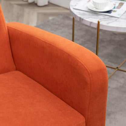LSFH Unique Design True Innovations Florianaz Accent Chair, Armchair with Solid Sagwan Wooden Frame Single Sofa Chair for Small Apartments, Living Room or Bedroom (Set of 2 Chairs, Orange)