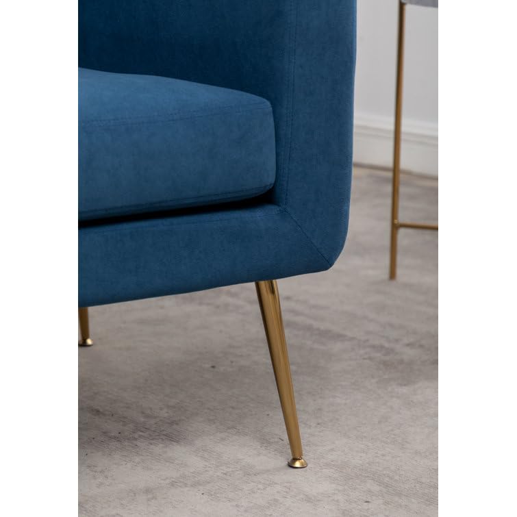 LSFH Unique Design True Innovations Florianaz Accent Chair, Armchair with Solid Sagwan Wooden Frame Single Sofa Chair for Small Apartments, Living Room or Bedroom (1 Chair, Blue)