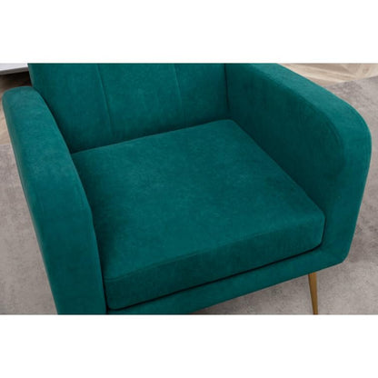 LSFH Unique Design True Innovations Florianaz Accent Chair, Armchair with Solid Sagwan Wooden Frame Single Sofa Chair for Small Apartments, Living Room or Bedroom (1 Chair, Green)
