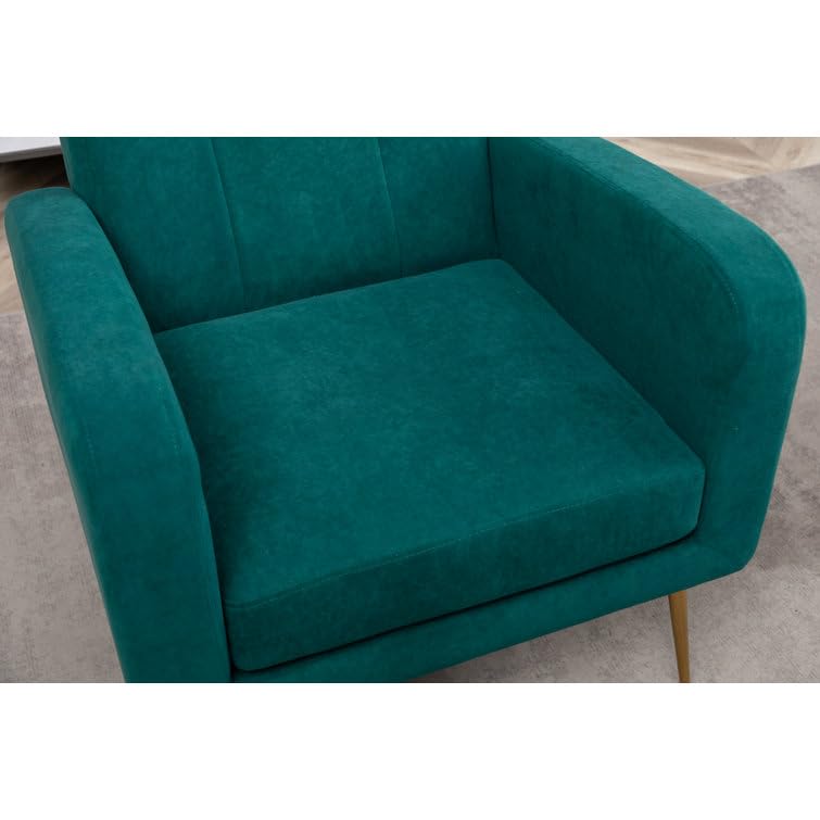 LSFH Unique Design True Innovations Florianaz Accent Chair, Armchair with Solid Sagwan Wooden Frame Single Sofa Chair for Small Apartments, Living Room or Bedroom (Set of 2 Chairs, Green)