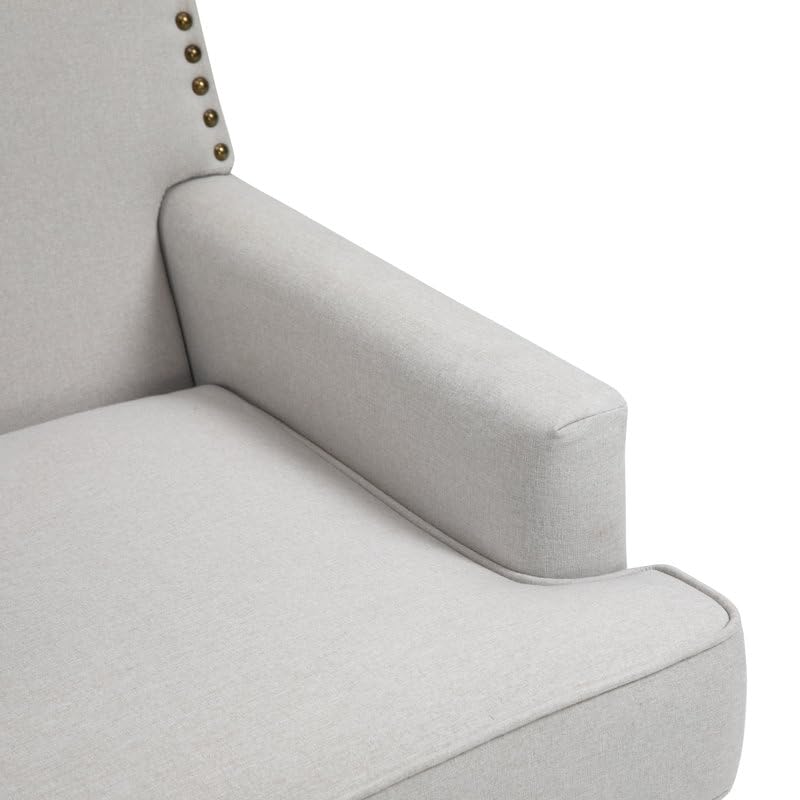 LSFH Unique Design True Innovations Joshkz Accent Chair, Armchair with Solid Sagwan Wooden Frame Single Sofa Chair for Small Apartments, Living Room or Bedroom (Set of 2 Chairs, Off-White)