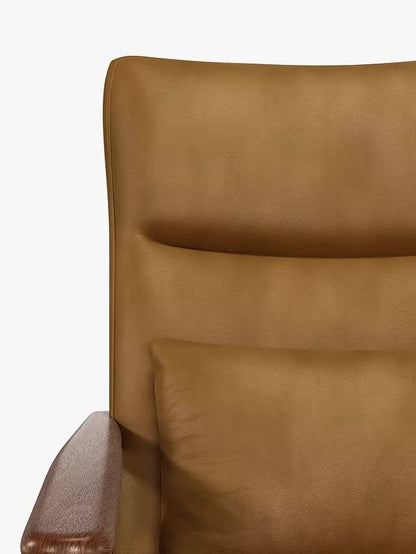 LSFH Unique Design True Innovations High Back Hendricks Leatherette Accent with Solid Sagwan Wooden Frame Single Sofa for Small Apartments, Living Room or Bedroom (Set of 2 Chairs, Tan)