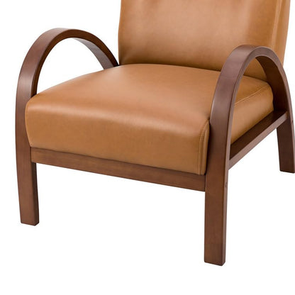 LSFH Unique Design True Innovations Vegaz Accent Chair, Ottoman Armchair with Solid Sagwan Wooden Frame Single Sofa Chair for Small Apartments, Living Room or Bedroom (1 Chair, Brown)