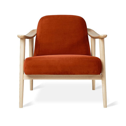 LSFH Unique Design Balticz Accent Chair Armchair with Solid Sagwan Wooden Frame Single Sofa Chair for Small Apartments, Living Room or Bedroom (Natural Finish, Dark Orange Set of 2 Chairs)