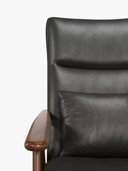 LSFH Unique Design True Innovations High Back Hendricks Leatherette Accent with Solid Sagwan Wooden Frame Single Sofa for Small Apartments, Living Room or Bedroom (1 Chair, Charcoal)