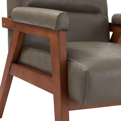 LSFH Unique Design True Innovations Mackenne Accent Chair, Ottoman Armchair with Solid Sagwan Wooden Frame Single Sofa Chair for Small Apartments, Living Room or Bedroom (Set of 2 Chairs, Grey)