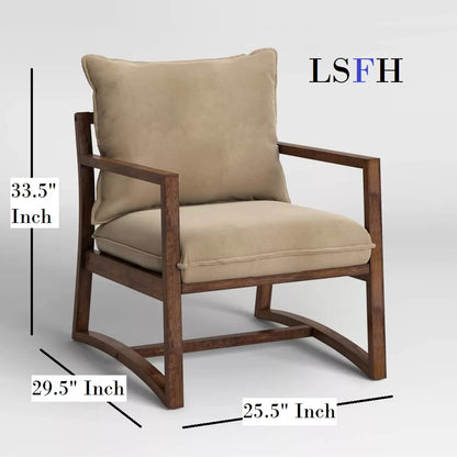 LSFH Unique Design Higginz Lounge Chair, Accent Chair Armchair with Solid Sagwan Wooden Frame Single Sofa Chair for Small Apartments, Living Room or Bedroom (Set of 2 Chairs, Dark Grey)