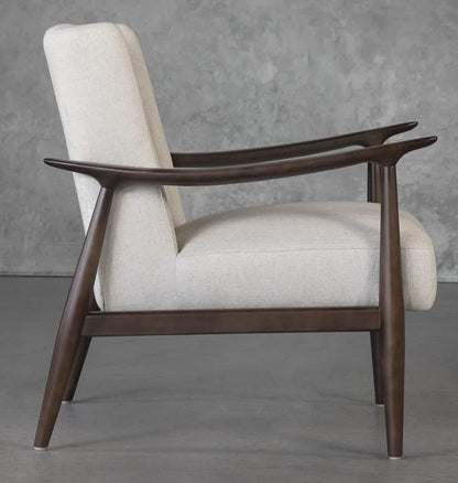 LSFH Unique Design True Innovations Clifton Accent Chair Armchair with Solid Sagwan Wooden Frame Single Sofa Chair for Small Apartments, Living Room or Bedroom (1 Chair, Off-White)