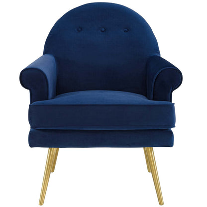 LSFH Unique Design True Innovations Revive Accent Chair Armchair with Gold Stainless Steel Legs Single Sofa Chair for Small Apartments, Living Room or Bedroom (Set of 2 Chairs, Navy)