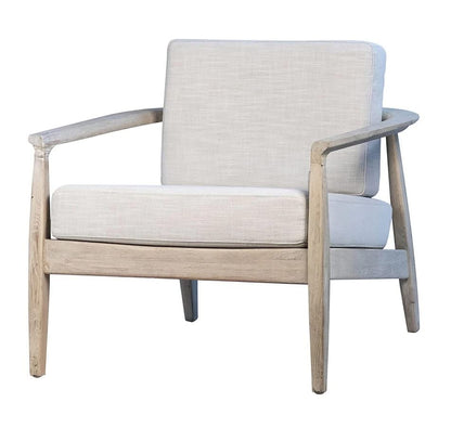 LSFH Unique Design True Innovations Patricia Fabric Accent Chair Armchair with Solid Sagwan Wooden Frame Single Sofa Chair for Small Apartments, Living Room or Bedroom (Set of 2 Chairs, Beige)