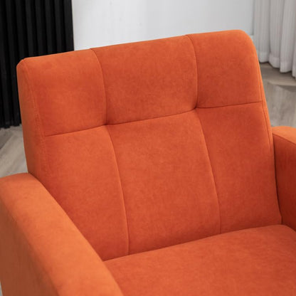 LSFH Unique Design True Innovations Florianaz Accent Chair, Armchair with Solid Sagwan Wooden Frame Single Sofa Chair for Small Apartments, Living Room or Bedroom (1 Chair, Orange)