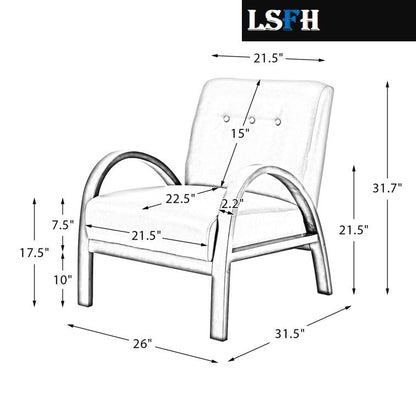 LSFH Unique Design True Innovations Vegaz Accent Chair, Ottoman Armchair with Solid Sagwan Wooden Frame Single Sofa Chair for Small Apartments, Living Room or Bedroom (Set of 2 Chairs, Black)