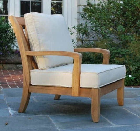 LSFH Unique Design Somerst Lounge Chair, Accent Chair Armchair with Solid Sagwan Wooden Frame Single Sofa Chair for Small Apartments, Living Room or Bedroom (1 Chair, Beige)