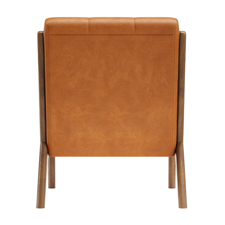 LSFH Unique Design True Innovations Alcie Accent Chair, Ottoman Armchair with Solid Sagwan Wooden Frame Single Sofa Chair for Small Apartments, Living Room or Bedroom (1 Chair, Brown)