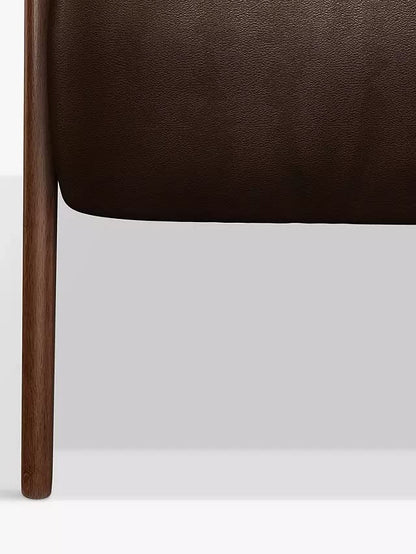 LSFH Unique Design True Innovations High Back Hendricks Leatherette Accent with Solid Sagwan Wooden Frame Single Sofa for Small Apartments, Living Room or Bedroom (1 Chair, Dark Brown)