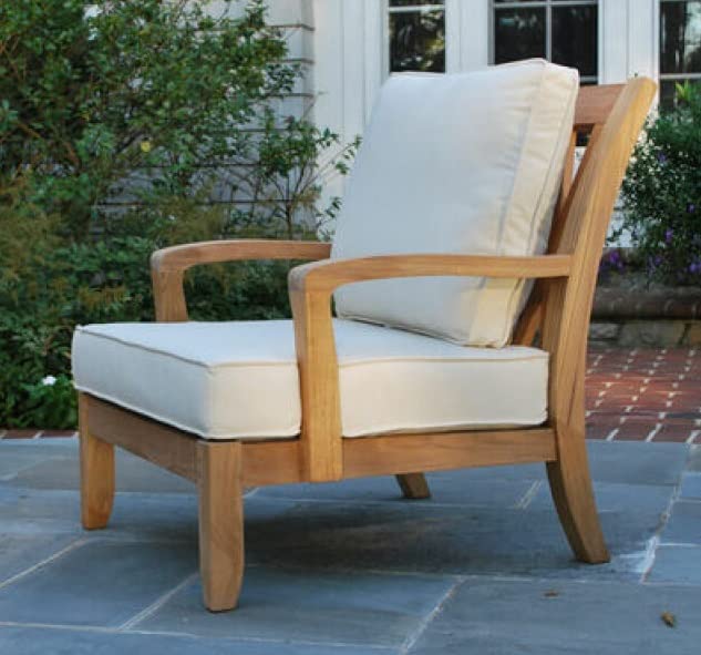 LSFH Unique Design Somerst Lounge Chair, Accent Chair Armchair with Solid Sagwan Wooden Frame Single Sofa Chair for Small Apartments, Living Room or Bedroom (1 Chair, Beige)