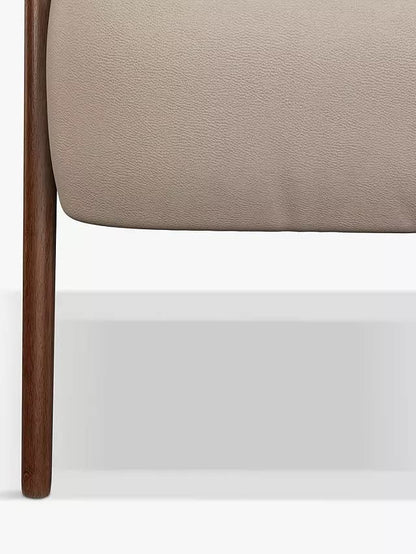LSFH Unique Design True Innovations High Back Hendricks Leatherette Accent with Solid Sagwan Wooden Frame Single Sofa for Small Apartments, Living Room or Bedroom (1 Chair, Beige)