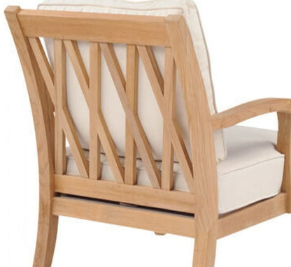 LSFH Unique Design Somerst Lounge Chair, Accent Chair Armchair with Solid Sagwan Wooden Frame Single Sofa Chair for Small Apartments, Living Room or Bedroom (Set of 2 Chairs, Beige)