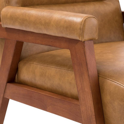 LSFH Unique Design True Innovations Mackenne Accent Chair, Ottoman Armchair with Solid Sagwan Wooden Frame Single Sofa Chair for Small Apartments, Living Room or Bedroom (Set of 2 Chairs, Dark Brown)