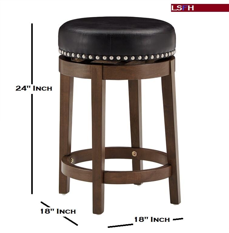 LSFH Unique Design True Innovations Arlettez Swivel Bar Stool with 100% Sagwan Wood Frame 360 Degree Ball & Cast Swivel Pub Height Bar Stool for Shop, Salon, Office and Home (Set Of 2 Barstool, Green)