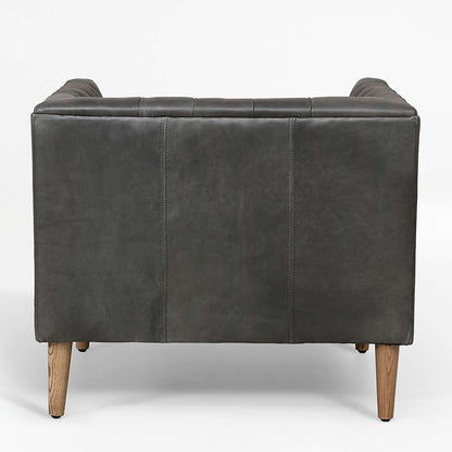 LSFH Unique Design Rollins Button Tufted Accent Chair Armchair with Solid Sagwan Wooden Legs Single Sofa Chair for Small Apartments, Living Room or Bedroom (Set of 2 Chairs, Black)