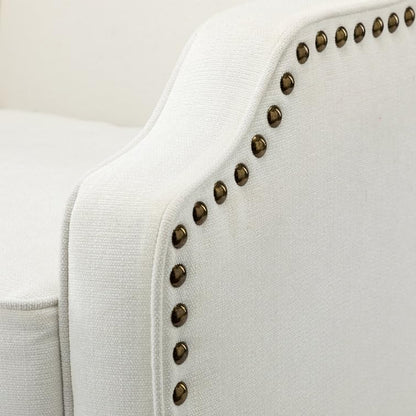 LSFH Unique Design True Innovations Aleithz Accent Chair, Armchair with Solid Sagwan Wooden Frame Single Sofa Chair for Small Apartments, Living Room or Bedroom (1 Chair, Off-White)