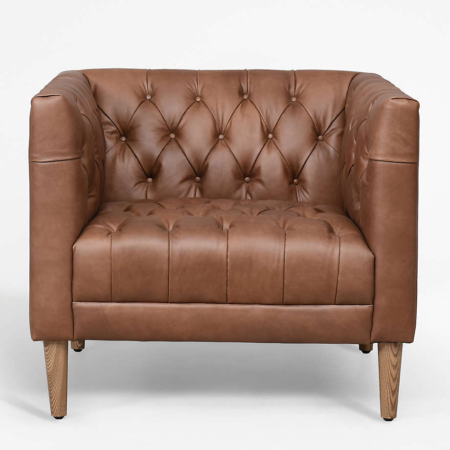 LSFH Unique Design Rollins Button Tufted Accent Chair Armchair with Solid Sagwan Wooden Legs, Set of 2 Chairs, Dark Brown
