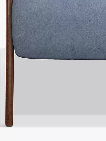 LSFH Unique Design True Innovations High Back Hendricks Leatherette Accent with Solid Sagwan Wooden Frame Single Sofa for Small Apartments, Living Room or Bedroom (1 Chair, Light Blue)