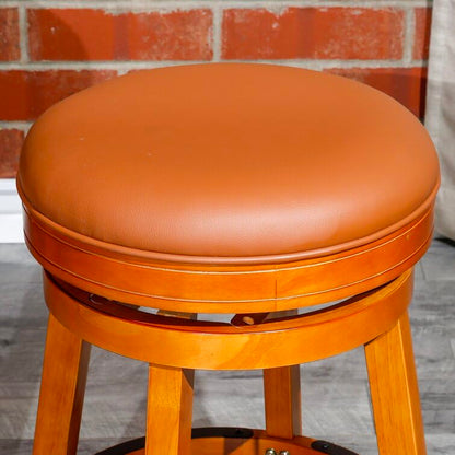 LSFH Unique Design True Innovations Wood Stack Stool Round Shape for Small Apartments, Living Room or Bedroom (1 Barstool, Brown)
