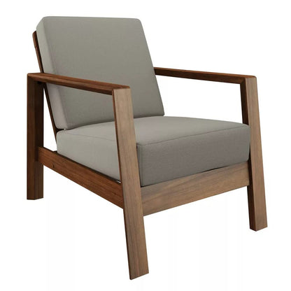 LSFH Unique Design Carlylz Lounge Chair, Accent Chair Armchair with Solid Sagwan Wooden Frame Single Sofa Chair for Small Apartments, Living Room or Bedroom (Set of 2 Chairs, Grey)