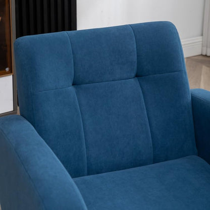 LSFH Unique Design True Innovations Florianaz Accent Chair, Armchair with Solid Sagwan Wooden Frame Single Sofa Chair for Small Apartments, Living Room or Bedroom (Set of 2 Chairs, Blue)