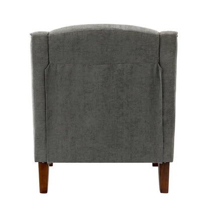 LSFH Unique Design True Innovations Aleithz Accent Chair, Armchair with Solid Sagwan Wooden Frame Single Sofa Chair for Small Apartments, Living Room or Bedroom (1 Chair, Grey)