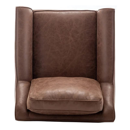LSFH Unique Design True Innovations Wide Swivel 360 Degree Accent Chair Armchair Single Sofa Chair for Small Apartments, Living Room or Bedroom (1 Chair, Brown)
