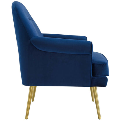 LSFH Unique Design True Innovations Revive Accent Chair Armchair with Gold Stainless Steel Legs Single Sofa Chair for Small Apartments, Living Room or Bedroom (Set of 2 Chairs, Navy)