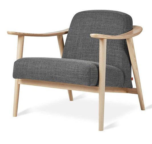 LSFH Unique Design Balticz Accent Chair Armchair with Solid Sagwan Wooden Frame Single Sofa Chair for Small Apartments, Living Room or Bedroom (Natural Finish, Grey 1 Chair)