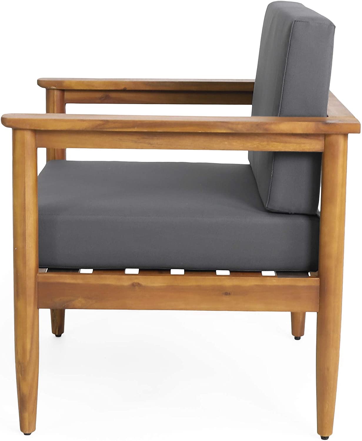 LSFH Unique Design True Innovations Eudora Accent Chair Armchair with Solid sagwan Wooden Frame Single Sofa Chair for Small Apartments, Living Room or Bedroom (Set of 2 Chairs, Grey)