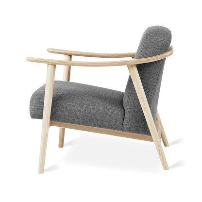 LSFH Unique Design Balticz Accent Chair Armchair with Solid Sagwan Wooden Frame Single Sofa Chair for Small Apartments, Living Room or Bedroom (Natural Finish, Grey Set of 2 Chairs)