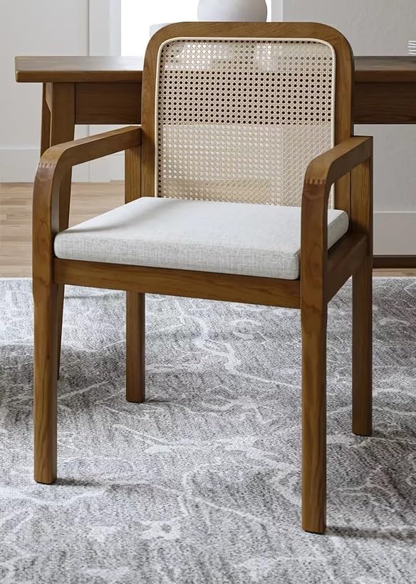 LSGF Luxury Design Traditional Rattan Cane Hulalaz Armchair Accent Chair with Solid Sagwan Wooden Legs Sofa Set for Small Apartments, Living Room or Bedroom (Set of 2 Chairs, Natural Finishing)