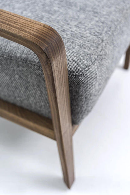 LSFH Unique Design Riva Accent Chair Armchair with Solid Sagwan Wooden Frame Single Sofa Chair for Small Apartments, Living Room or Bedroom (1 Chair, Grey)