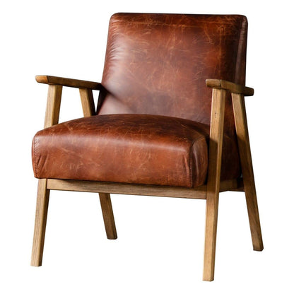 LSFH Unique Design True Innovations Odsey Accent Chair Armchair with Solid Sagwan Wooden Frame Single Sofa Chair for Small Apartments, Living Room or Bedroom (1 Chair, Brown)