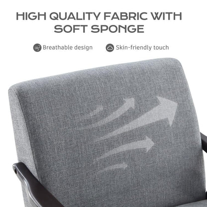 LSFH Unique Design Golrge Accent Chair, Ottoman Armchair with Solid Sagwan Wooden Frame Single Sofa Chair for Small Apartments, Living Room or Bedroom (1 Chair with Ottoman, Grey)